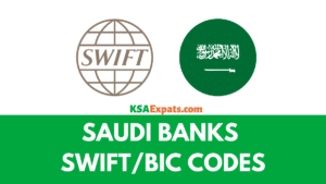 SAUDI BANKS SWIFT/BIC CODES