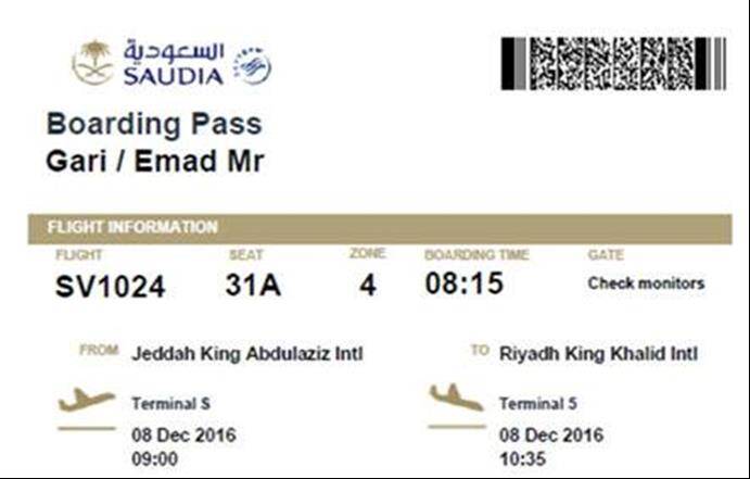 Booking saudi airlines General Data