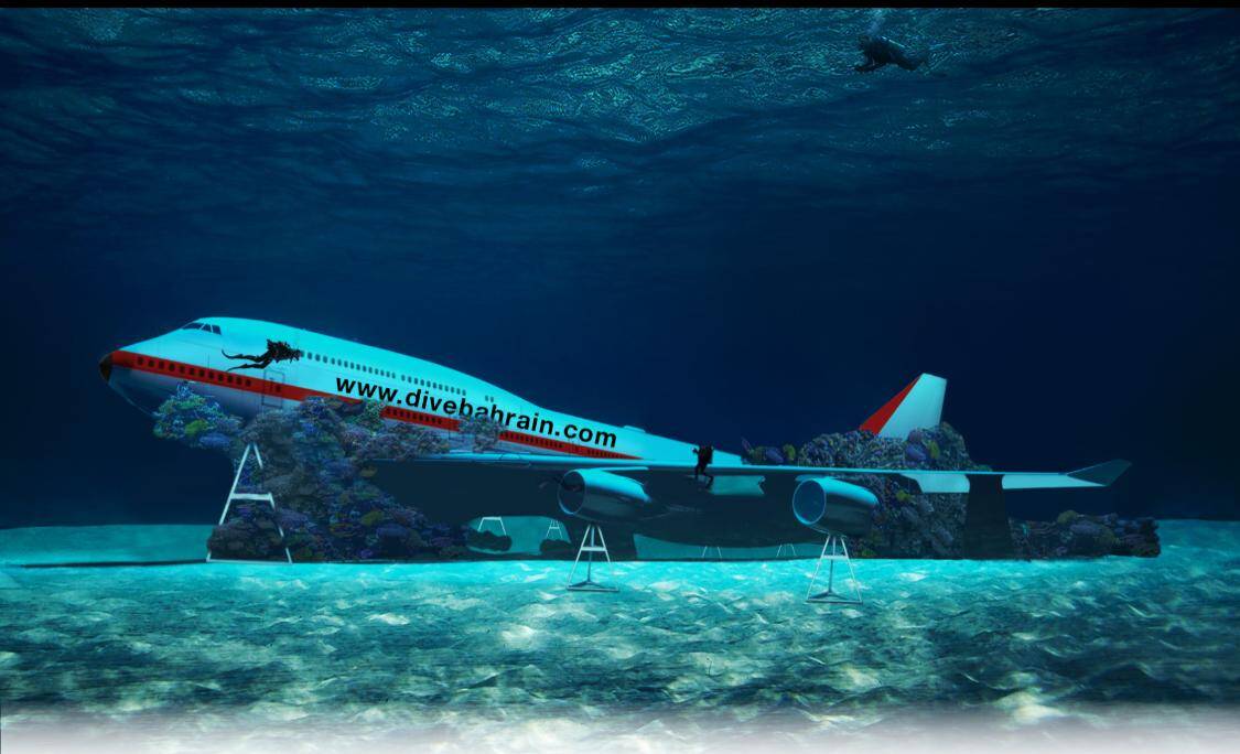 Bahrain Sinks Airplane for Under Water Theme Park