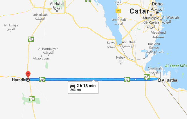 Haradh to Al Batha Stright Road