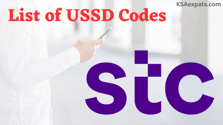 STC Saudi Arabia List of USSD Codes