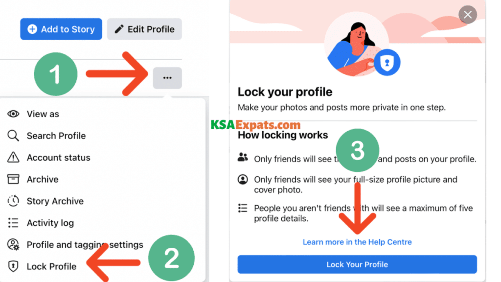 How to Lock Facebook Profile via Desktop Browser 1