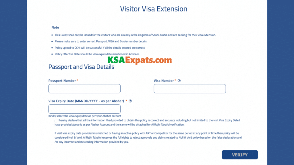 Alrajhi Takaful Insurance for Visit Visa Extension