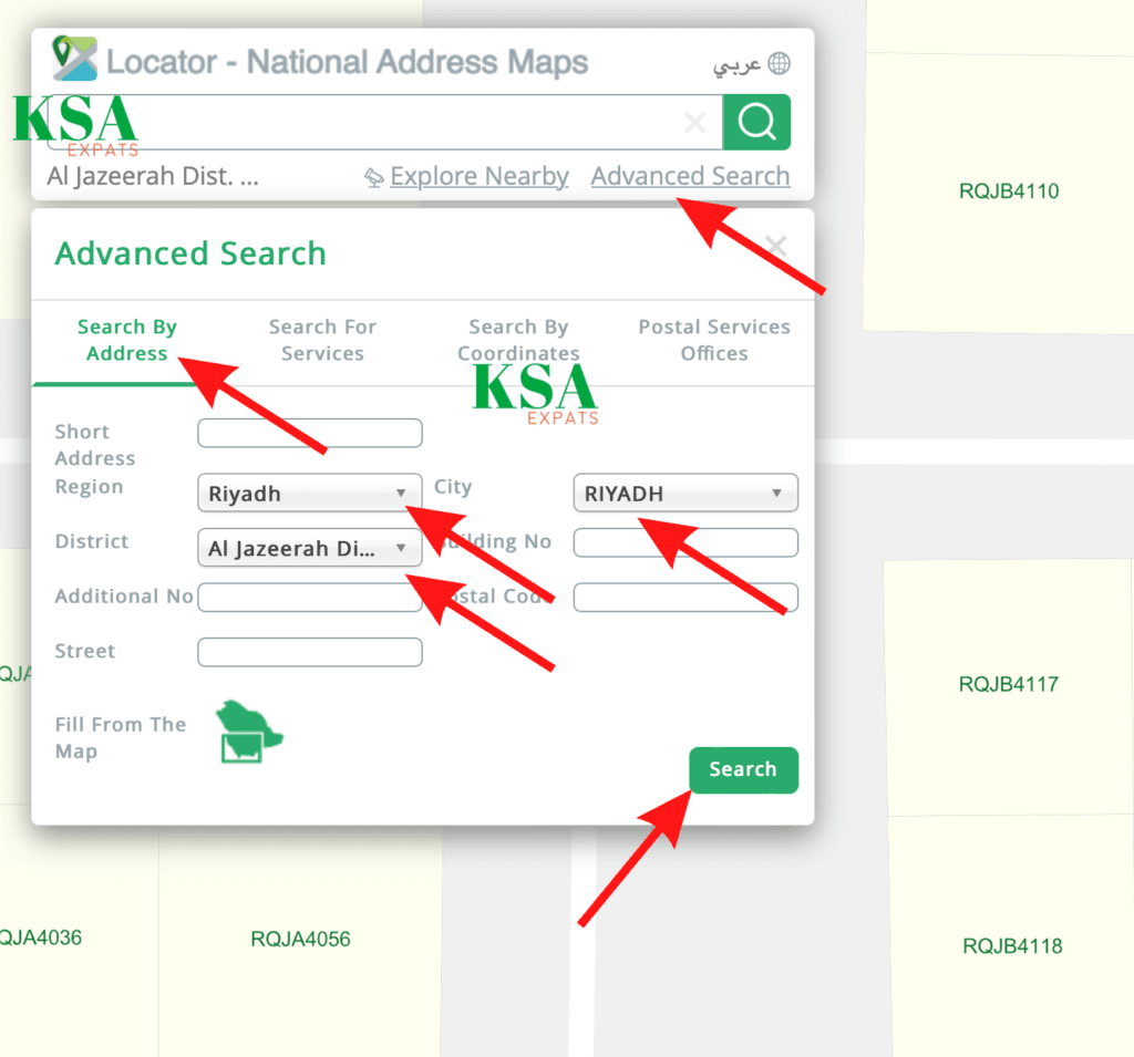 national address locator, find building number, Saudi Arabia