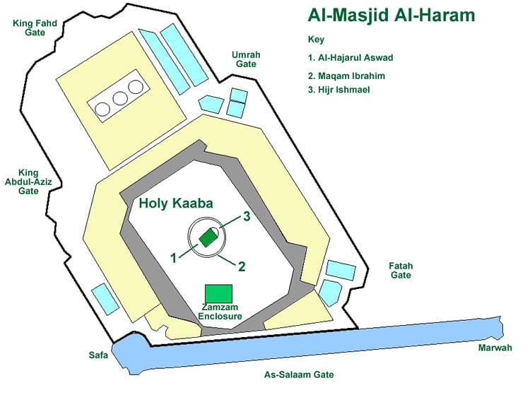 Map of Masjid Al Haram in Makkah
