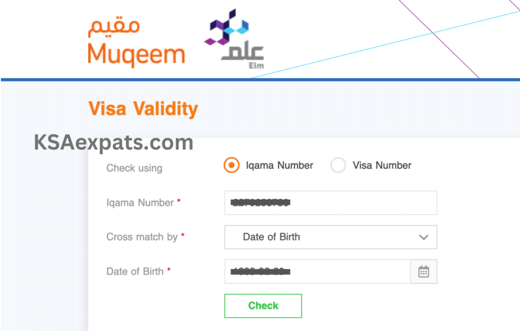 muqeem, visa validity service خدمة مقيم, muqeem.sa, exit re-entry visa check, Muqeem Portal, check visa validity 
