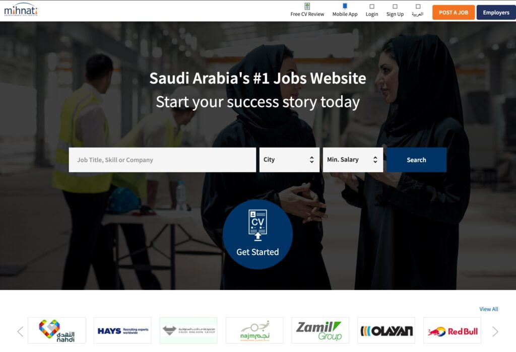 mihnati saudi best job search website