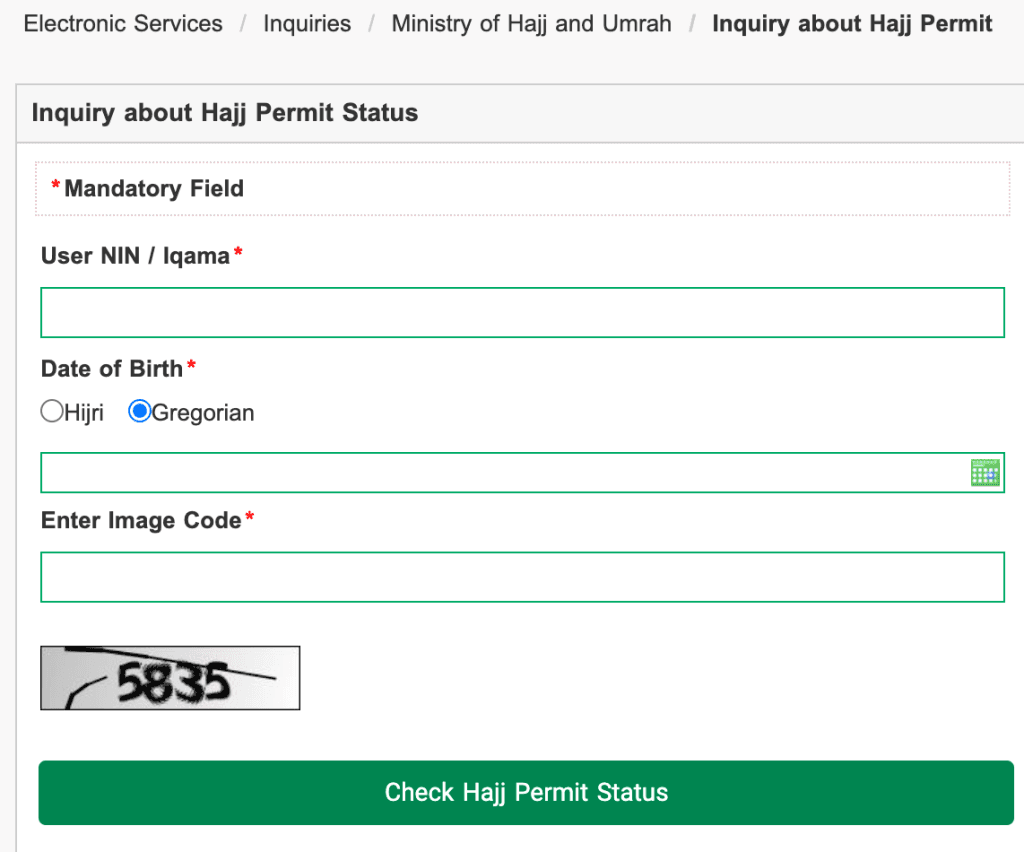 check hajj permit status