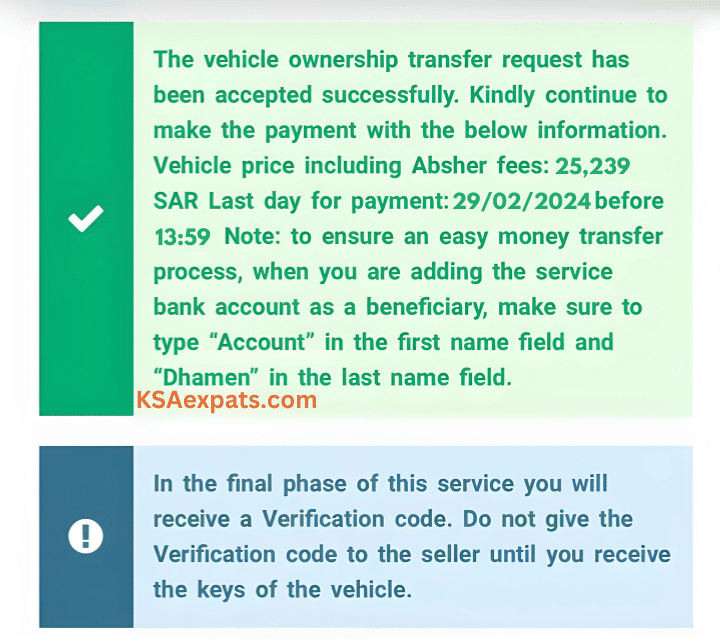 Saudi Vehicle Transfer through Absher