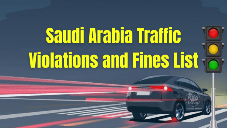 Saudi Traffic violations and Fines List