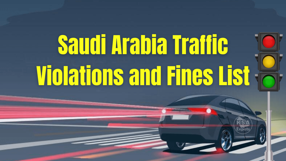 Saudi Traffic violations and Fines List