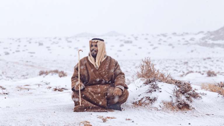 Snowfall in Saudi Arabia