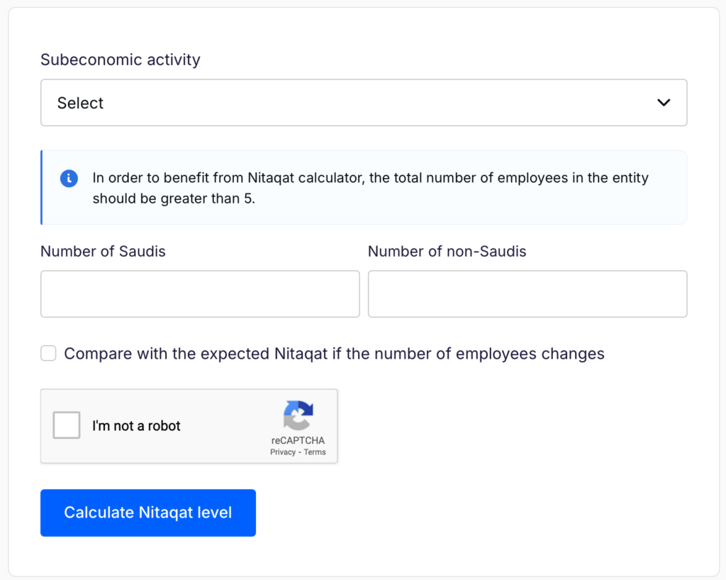 nitaqat calculator